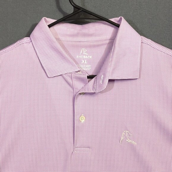 Rhoback Shirt Mens XL Purple Dogstooth Houndstooth Short Sleeve Polo Performance - Picture 3 of 8